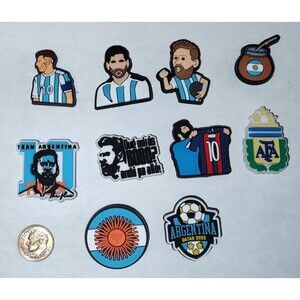 Argentina Lionel Messi Soccer Football Shoe Charms Lot 10 Pieces PVC